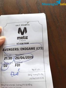 Ảnh Pass lại 3 vé Avengers: end game (có fix) rạp metiz
