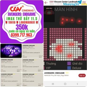Ảnh CẶP VÉ CGV IMAX AVENGERS: END GAME 19H10 T7 11.5 LANDMARK 81