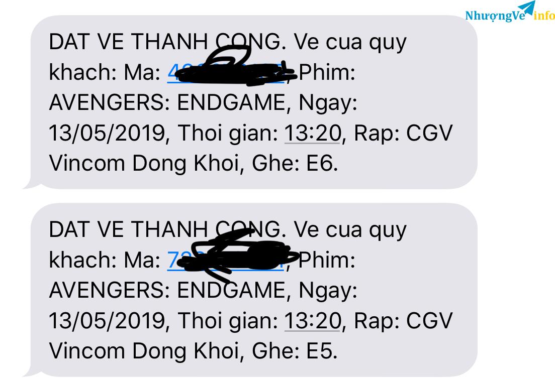 Ảnh Nhượng 2 code vé xem phim endgame rạp cgv đồng khởi