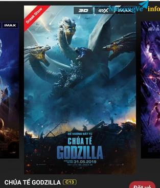Ảnh 2 vé xem phim " CHÚA TỂ GODZILLA", thứ 5: 30/5/2019 tại CGV Vincom Center Landmark 81 ( vé IMAX)