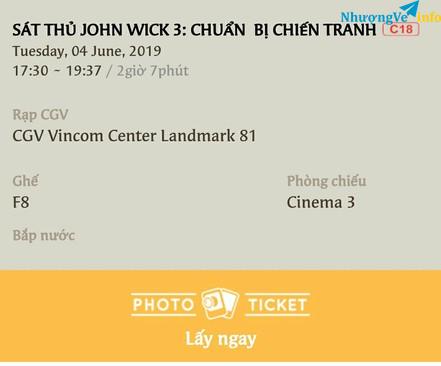 Ảnh Pass 1 vé xem phim John Wick tại CGV Landmark 81