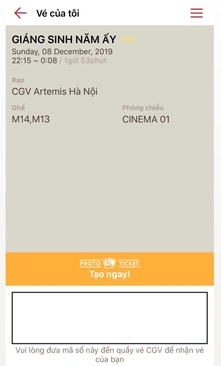Ảnh BÁN CẶP VÉ SWEETBOX CGV ARTEMIS LÊ TRỌNG TẤN THANH XUÂN