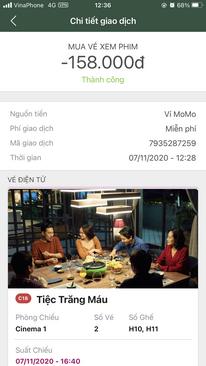 Ảnh Bán 2 vé xem phim tiệc trăng máu ở bình dương