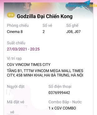 Ảnh Vé xem phim Kong vs Godzilla