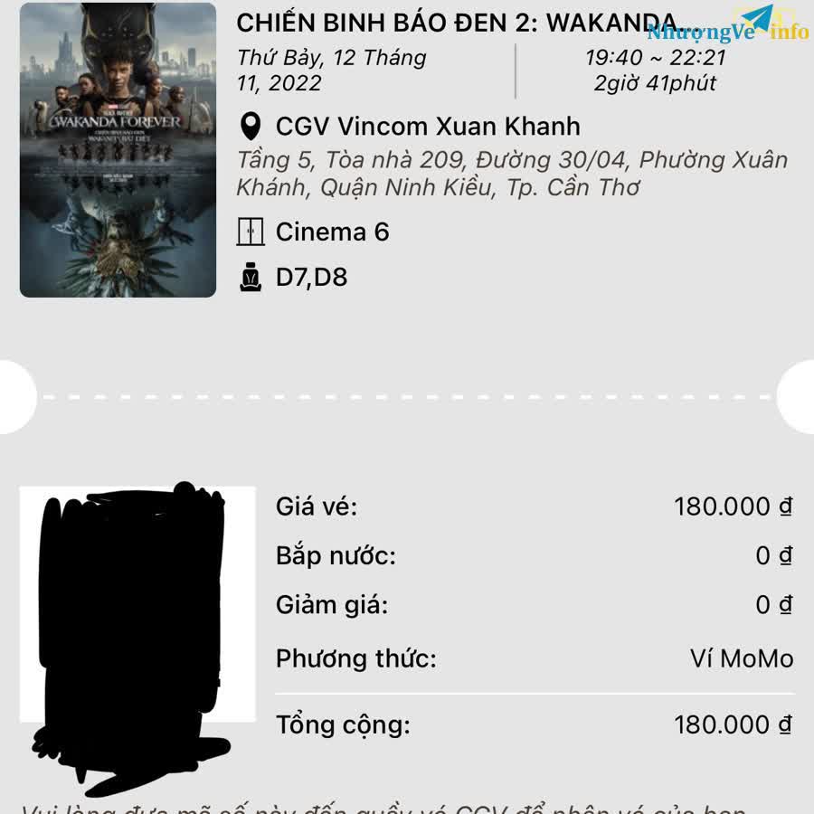 Ảnh cần pass 2 vé Black Panther 2