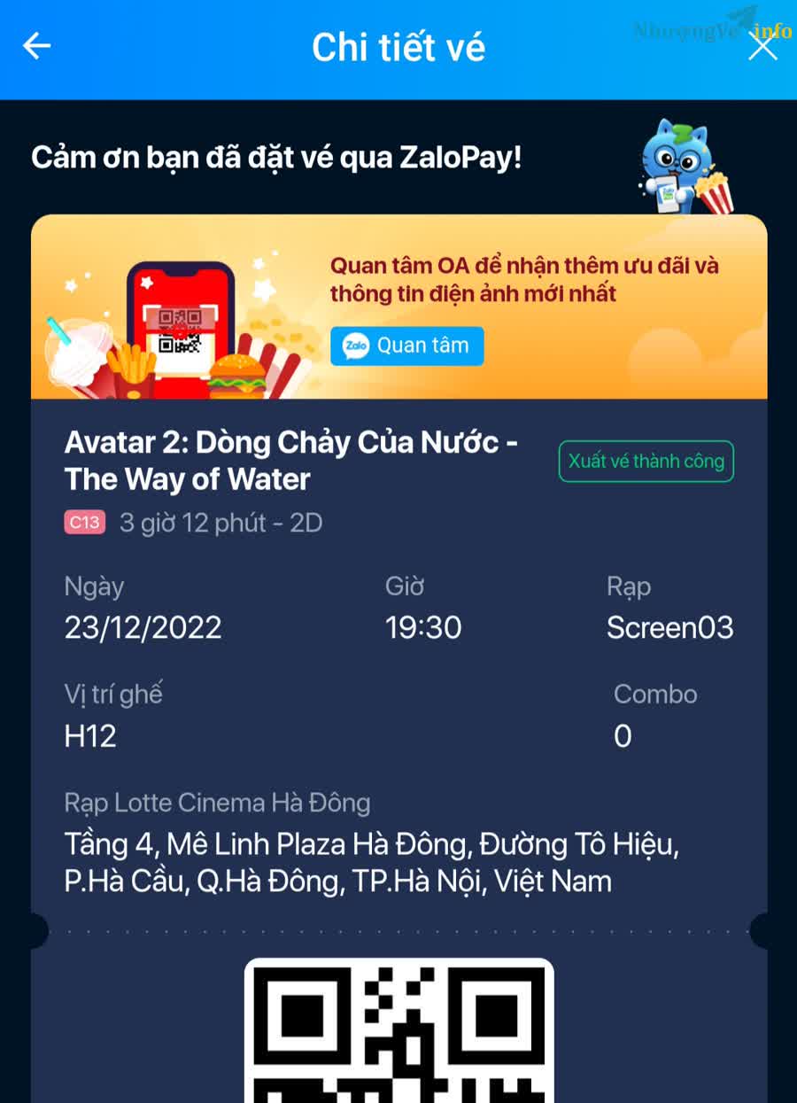 Ảnh 1 Vé Avatar 2 (2D) rạp Lotte Cinema Hà Đông
