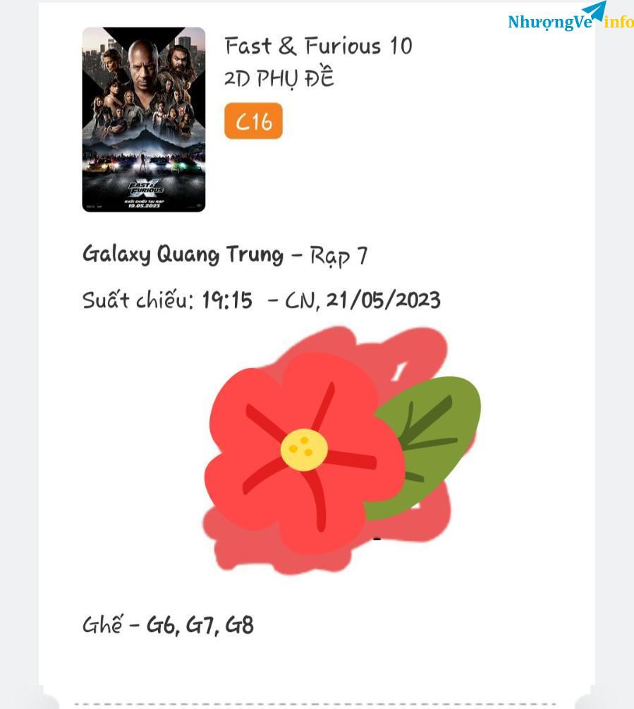 Ảnh 3 vé xem phim fast and furious