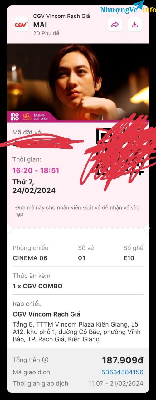 Ảnh Phim mai rạp cgv vincom rạch giá bao gồm combo bắp nước