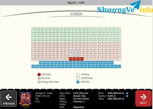 Ảnh Nhượng vé gấp giá rẻ Avenger infinity war