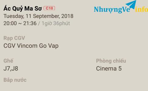 Ảnh Vé cgv The Nun Ác Quỷ Ma Sơ vincom gò vấp 20h hôm nay