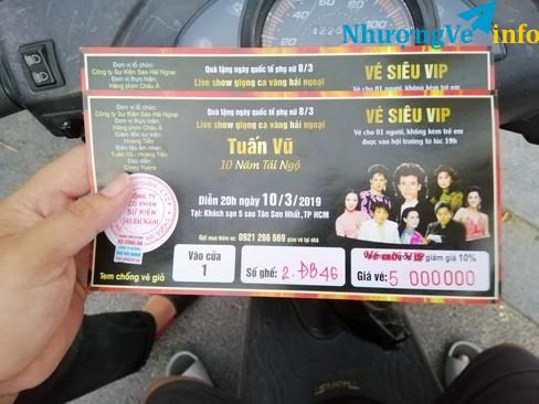 Ảnh Cần nhượng lại 2 vé super vip xem liveshow TUẤN VŨ 3/11