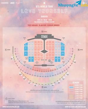 Ảnh Vé concert BTS WORLD TOUR LOVE YOURSELF BANGKOK ngày 07/04/2019