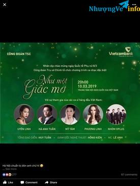 Ảnh Cần mua vé show Như một giấc mơ Vietcombank ngày 10/3