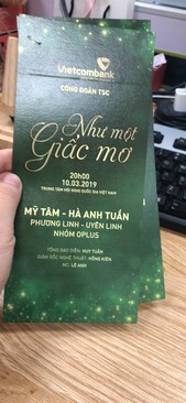Ảnh Pass vé ca nhac “ Như một giấc mơ” ngày 10/3