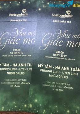 Ảnh Thanh lý vé Như một giấc mơ” Mỹ Tâm - Hà Anh Tuấn 10/3 TTHNQG Hà Nội