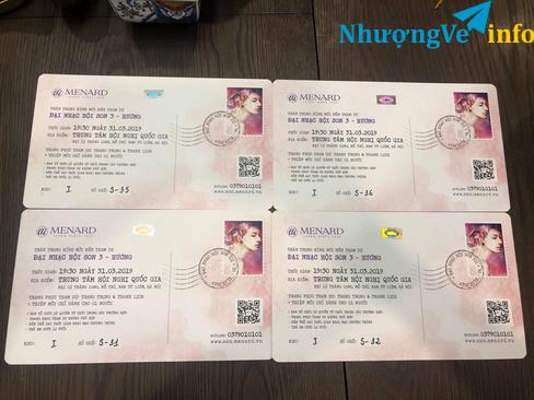 Ảnh Cần nhượng lại 2 cặp vé Supervip Đại nhạc hội son 3 - TTHNQG 31/3
