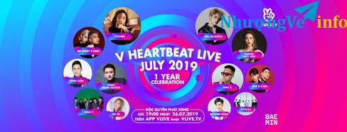 Ảnh BÁN 1 cặp VÉ V HEARTBEAT LIVE 26 / 7 – LIÊN Hệ mua vé 0938015837 A.Tâm
