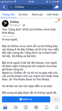 Ảnh Cần mua lại vé Live tour Cộng Sinh- The Chillies