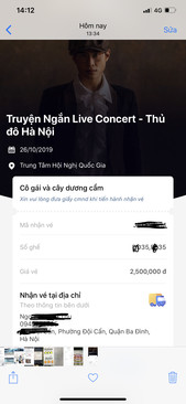 Ảnh Pass 1 cặp vé Hà Anh Tuấn concert tại Hà Nội