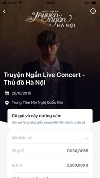 Ảnh Vé Truyện Ngắn Concert Hà Anh Tuấn Hà Nội 26/10
