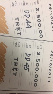 Ảnh Pass cặp vé cô gái và cây dương cầm liên nhau hàng Dd 44-45