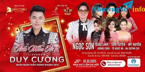 Ảnh Bán vé liveshow Duy Cường; Ngọc Sơn; Giao Linh ngày 18/10 tại Nhà hát lớn Hà Nội