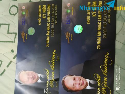 Ảnh Thanh lý 1 cặp vé liveshow Lam Phương