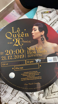 Ảnh Vé liveshow Lệ Quyên Tối nay tại HCM 21/12 pass 1trieu 1 cặp