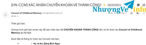 Ảnh Pass vé hòa nhạc Concert Childhood of Memory