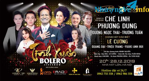 Ảnh Đặt vé Liveshow Tình Xuân Bolero- 28/12/2019- Vé Đẹp Vé Chính Thống Từ Ban Tổ Chức