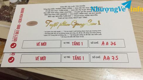 Ảnh Pass cặp vé ca nhạc Tuyệt phẩm giang sơn giá gốc 6tr pass lại 1 tr 1