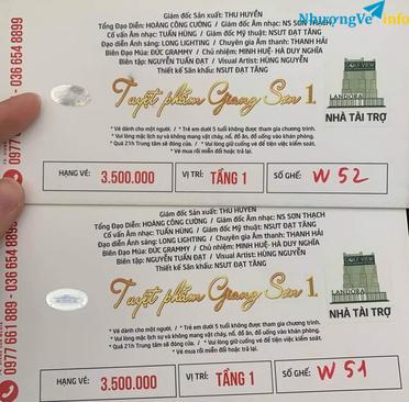Ảnh Pass cặp vé 7tr pas 2trx chính giữa sân khâu tầng 1