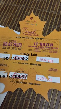 Ảnh CẦN NHƯỢNG LẠI VÉ ĐÊM NHẠC LỆ QUYÊN 9.7 NHÀ HÁT LỚN HÀ NỘI
