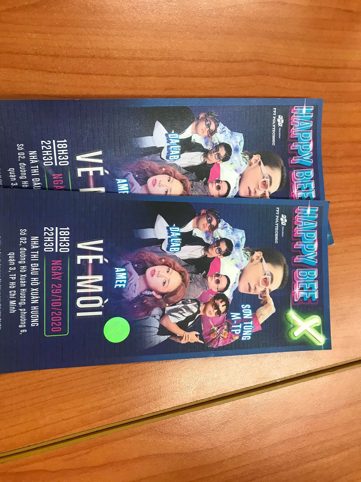 Ảnh Vé ca nhạc Sơn Tùng MTP 29/10