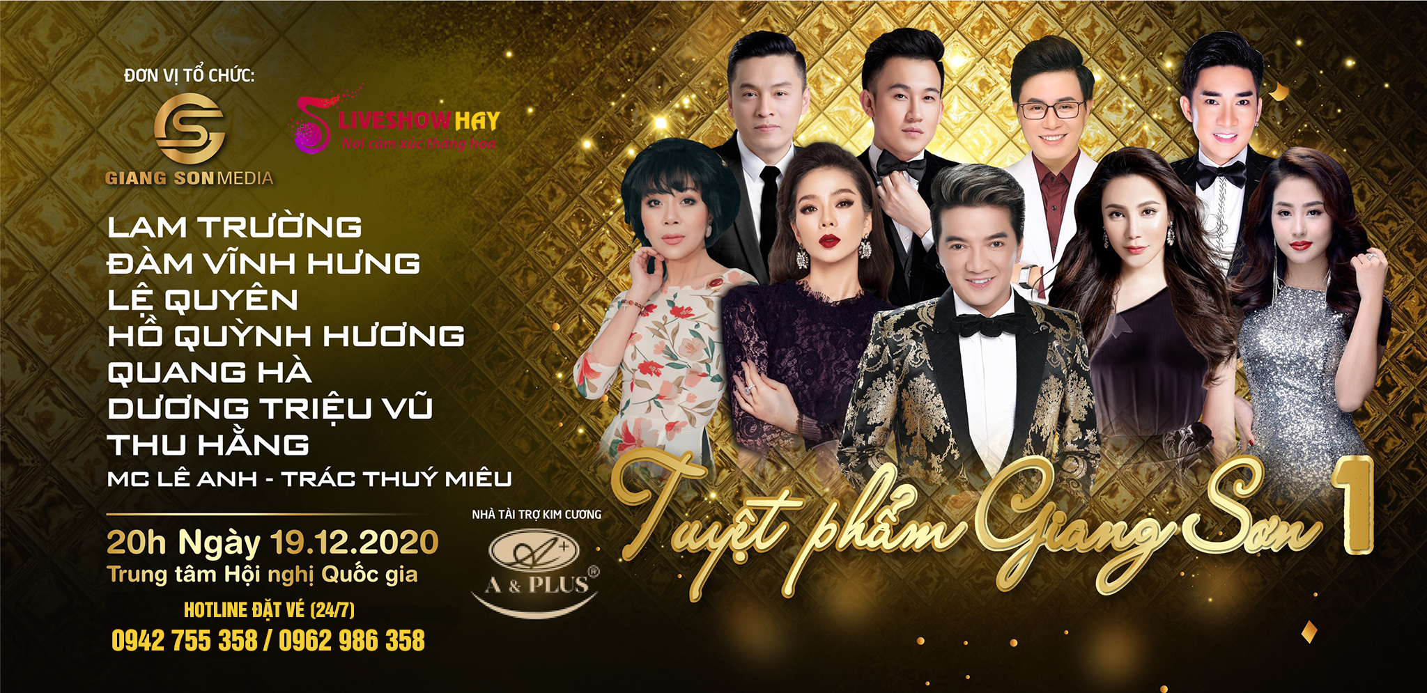 Ảnh BÁN VÉ LIVESHOW TUYỆT PHẨM GIANG SÆ N â ĐÀM VĨNH HƯNG, LỆ QUYÊN 19/12/2020