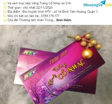 Ảnh Vé xem trực tiếp Vầng Trăng Cổ Nhạc số 214 22/11/2020
