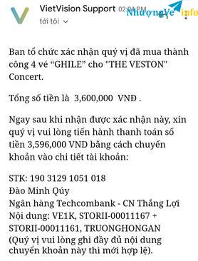 Ảnh Vé concert HAT 26/12