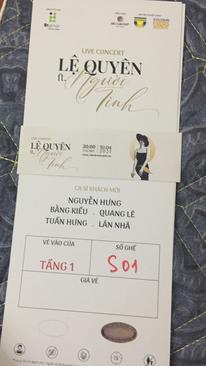 Ảnh NHƯỢNG VÉ SIÊU RẺ-CHỖ NGỒI SIÊU ĐẸP TẦNG 1 ĐÊM NHẠC LỆ QUYÊN 10/4 TẠI TTHNQG