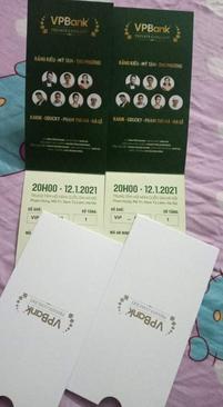 Ảnh Pas  2 cặp vé Vip VPbak tầng 1 chính giữa sân khấu