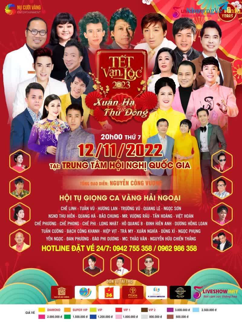 Ảnh Bán vé liveshow đêm nhạc tết vạn lộc 2023-Vé đẹp từ ban tổ chức - 0942755358