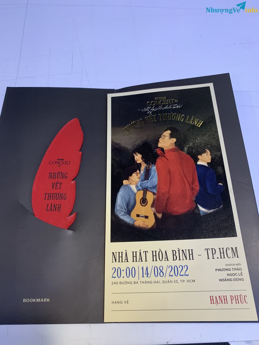 Ảnh Cần Pass 1 cặp vé Hạnh Phúc khu A giữa sân khấu hàng ghế F2-3 - Concert Hà Anh Tuấn: Những Vết Thương Lành Chủ Nhật 14/08