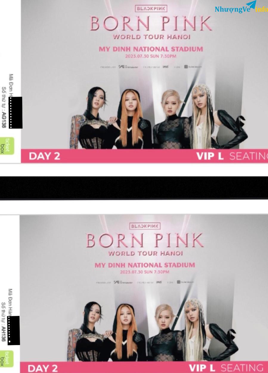 Ảnh Pass vé Blackpinkâs concert VIP L day 2