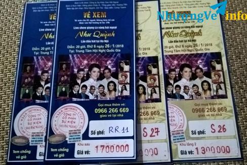 Ảnh BÁN VÉ LIVESHOW "NHƯ QUỲNH" NGÀY 26-/1/18 TẠI TT HN QUỐC GIA Hà Nội