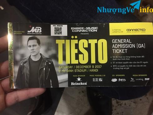 Ảnh Mua lại Vé DJ Tiesto ngày 9/12/17 sân Mỹ Đình
