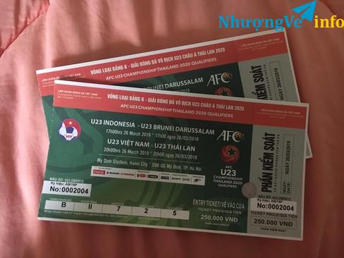 Ảnh Vé bóng đá VN - Thái Lan khán đài B vị trí trung tâm cực đẹp. Giá 750k 1 cặp