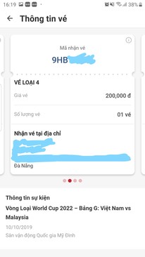 Ảnh Vé Việt Nam - Malay 10/10/2019