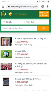 Ảnh Vé bóng đá