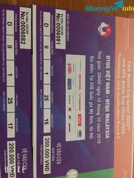 Ảnh Hai cặp vé 200 bán giá 2tr/cặp