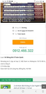 Ảnh Cần bán vé bóng đá