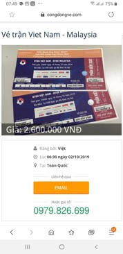 Ảnh Cần bán vé bóng đá A